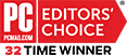 32 veces ganador de PCMag Editors' Choice